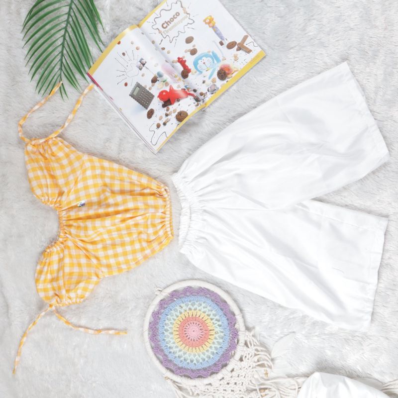 Setelan Anak Perempuan Set Oniva Motif Kotak