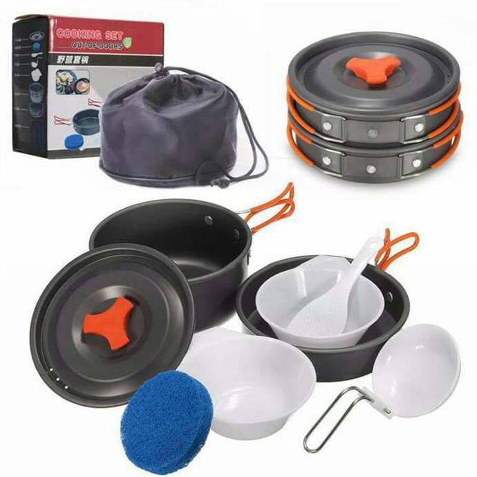 【COD】 Nesting Cooking Set 2 Susun 2-3 Orang | Alat Masak Portable DS-200 SY-200 DS200 SY200