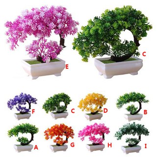 Tanaman Bonsai Buatan Bentuk Bunga Lotus Bahan Plastik Tanaman Bonsai Buatan Bentuk Bunga Lotus Bahan Plastik