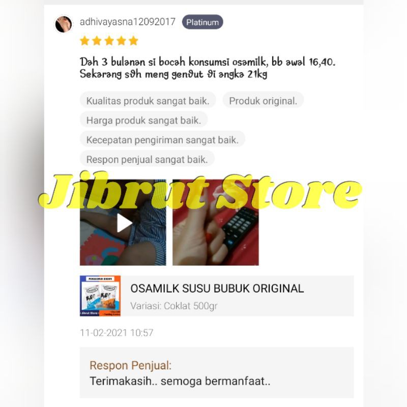 OSAMILK SUSU SAPI BUBUK PENGGEMUK BADAN ANAK DAN DEWASA 500gr