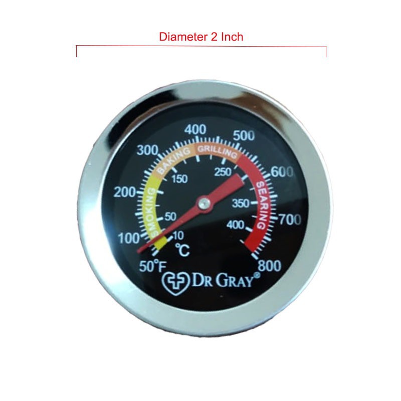 Temometer Analog Makanan / Thermometer Bimetal FoodDR GRAY Oven Jarum Makanan 10-400C 50-800F