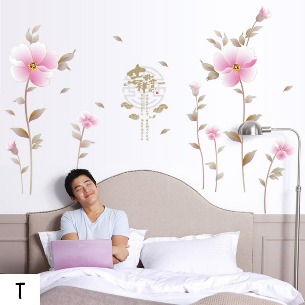 Reliza Wall Sticker Bunga Sakura Flower Matahari Lily Stiker Dinding LDR33