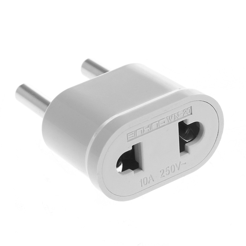 Btsg Adapter Konverter Power Plug US Ke EU Warna Putih Untuk Travel