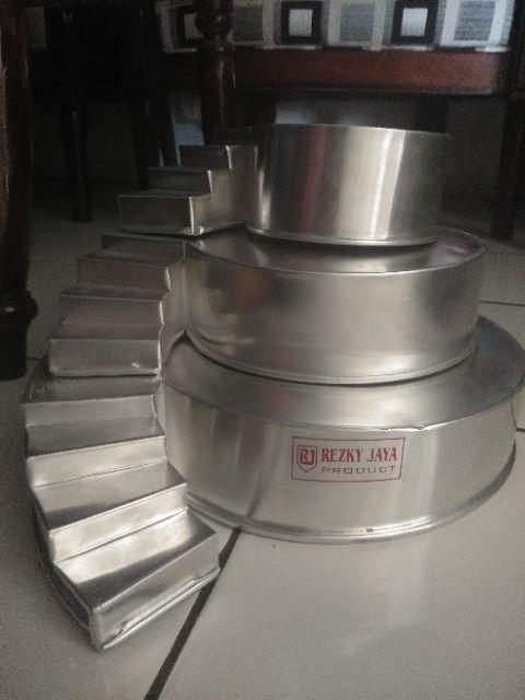 Dapurmami Loyang Nasi Kuning Tumpeng Hias Bertingkat Tangga Cetakan Pencetak