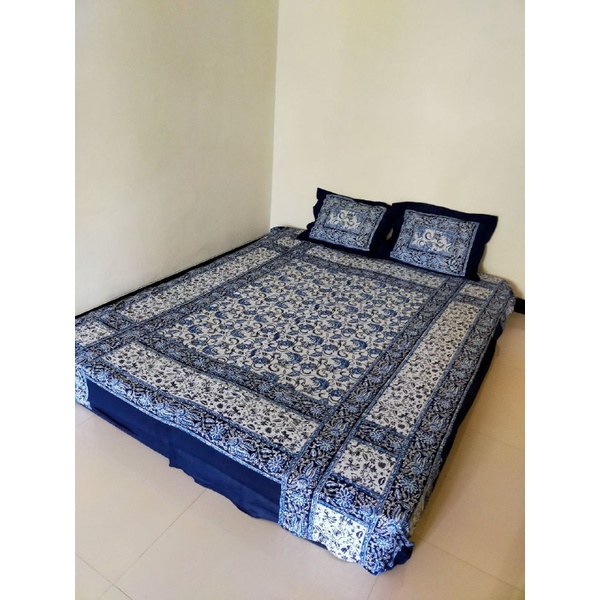 SPREI BATIK CUWIRI SPREI BATIK PEKALONGAN SPREI KARET UKURAN 180*200 160*200 (4 BANTAL 2 GULING) BAH
