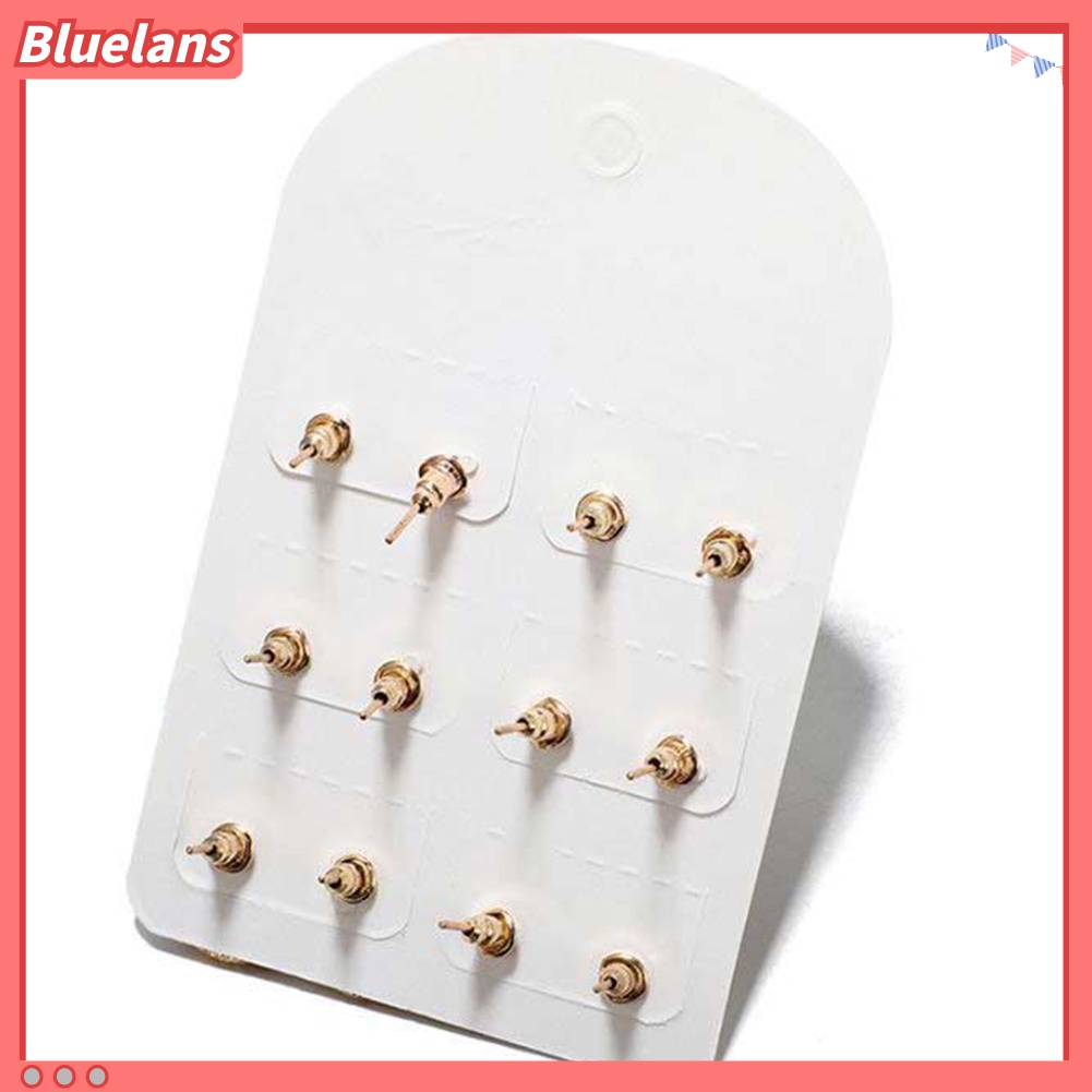 6 Pasang Anting Stud Opal Berlian Imitasi Bentuk Tetesan Air Bunga Untuk Wanita