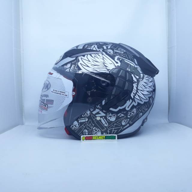 HELM HALFFACE NHK R1 SPESIAL EDITION KAREL ABRAHAM#2 SILVERDOF DOUBLE VISOR/LIMITED EDITION