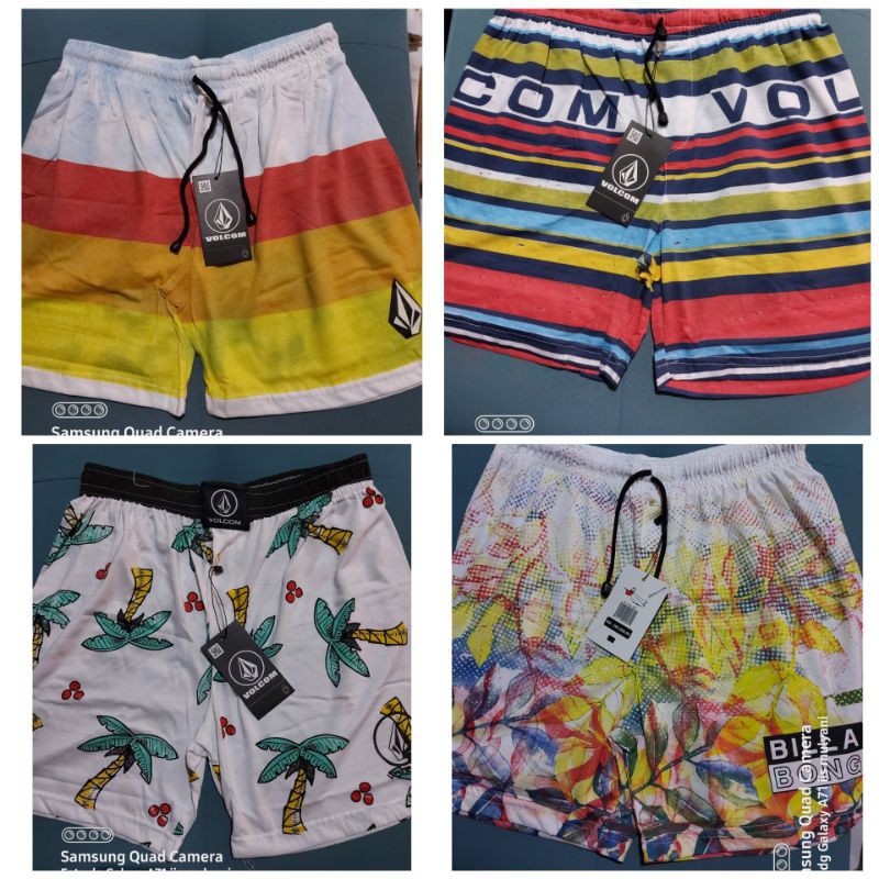 celana pendek kolor boxer pria wanita premium volcom