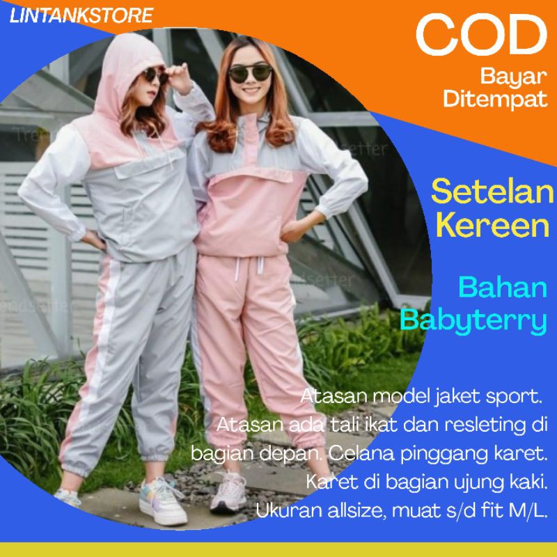 Pakaian Wanita Terbaru Baju Setelan Wanita Hoodie Cewek Kekinian Korea Import Sport Jogging Sweater