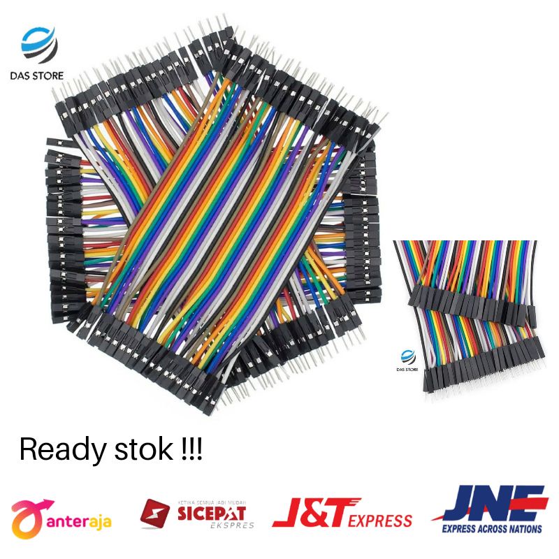 40 pcs kabel jumper cable 20cm arduino male to male male to female female to female