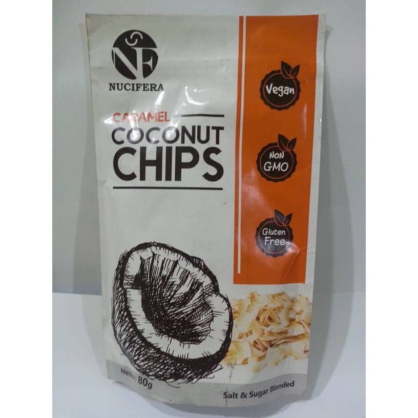 

Nucifera Organic Coconut Chips Caramel - Keripik Kelapa Organik 80 Gr