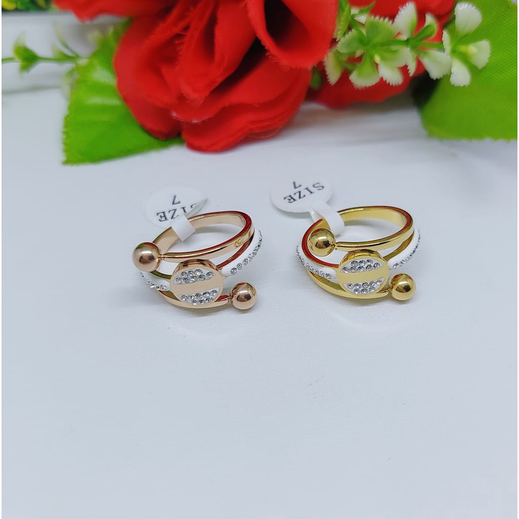 Cincin titanium permata perhiasan fashion 0276-0278