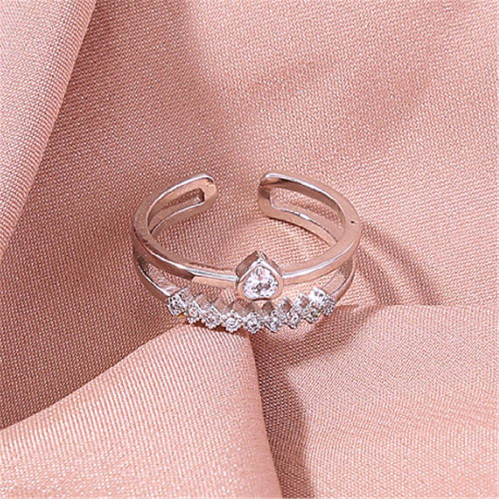 Preva Cincin Open Rings Hadiah Vintage Punk Zircon Untuk Wanita Gadis Cincin Adjustable