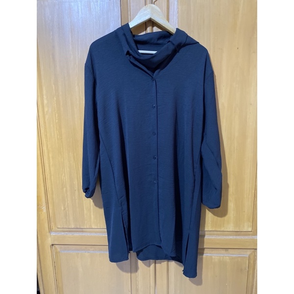 Tunik Crinkle hitam dan Putih (BARU)