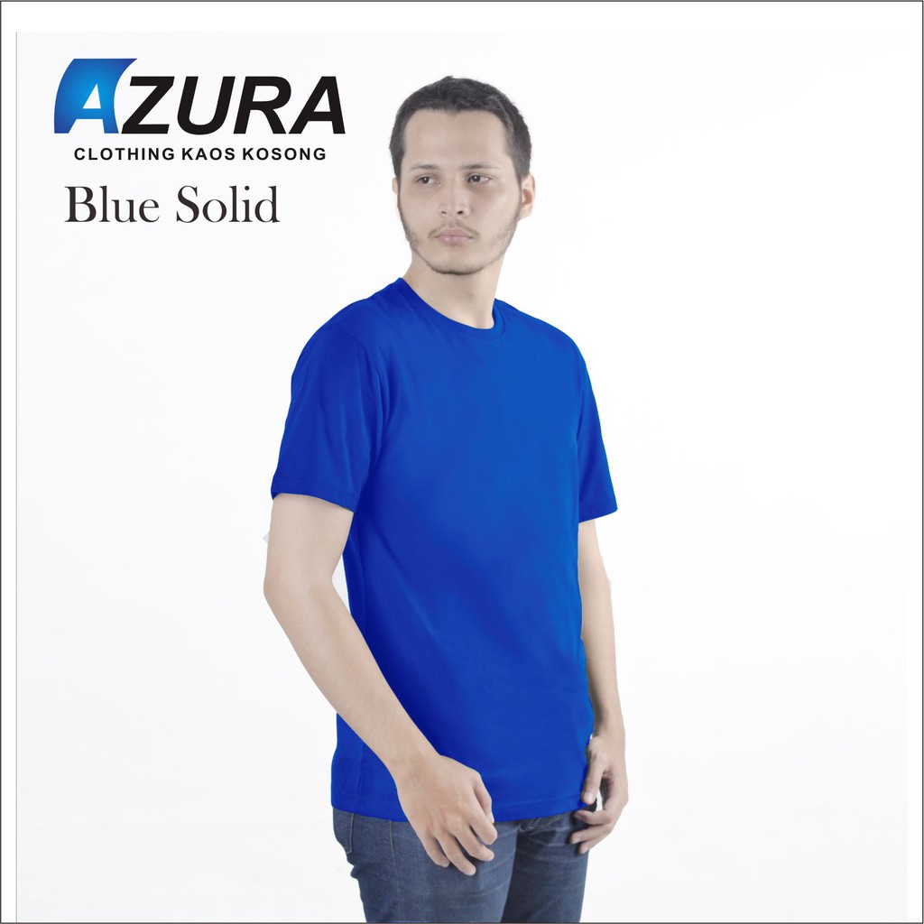 Bajus Kaos  Polos  Distro blue solid  unisex Shopee Indonesia