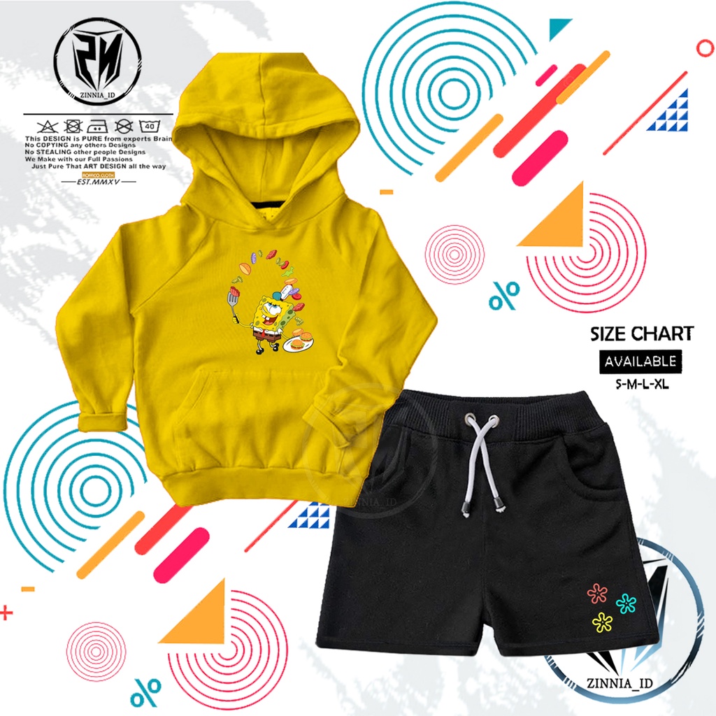 ONE SET ANAK / SETELAN SWEATER ANAK JAKET HOODIE ANAK Bikini Bottom Spongebob Squarepants burger kra