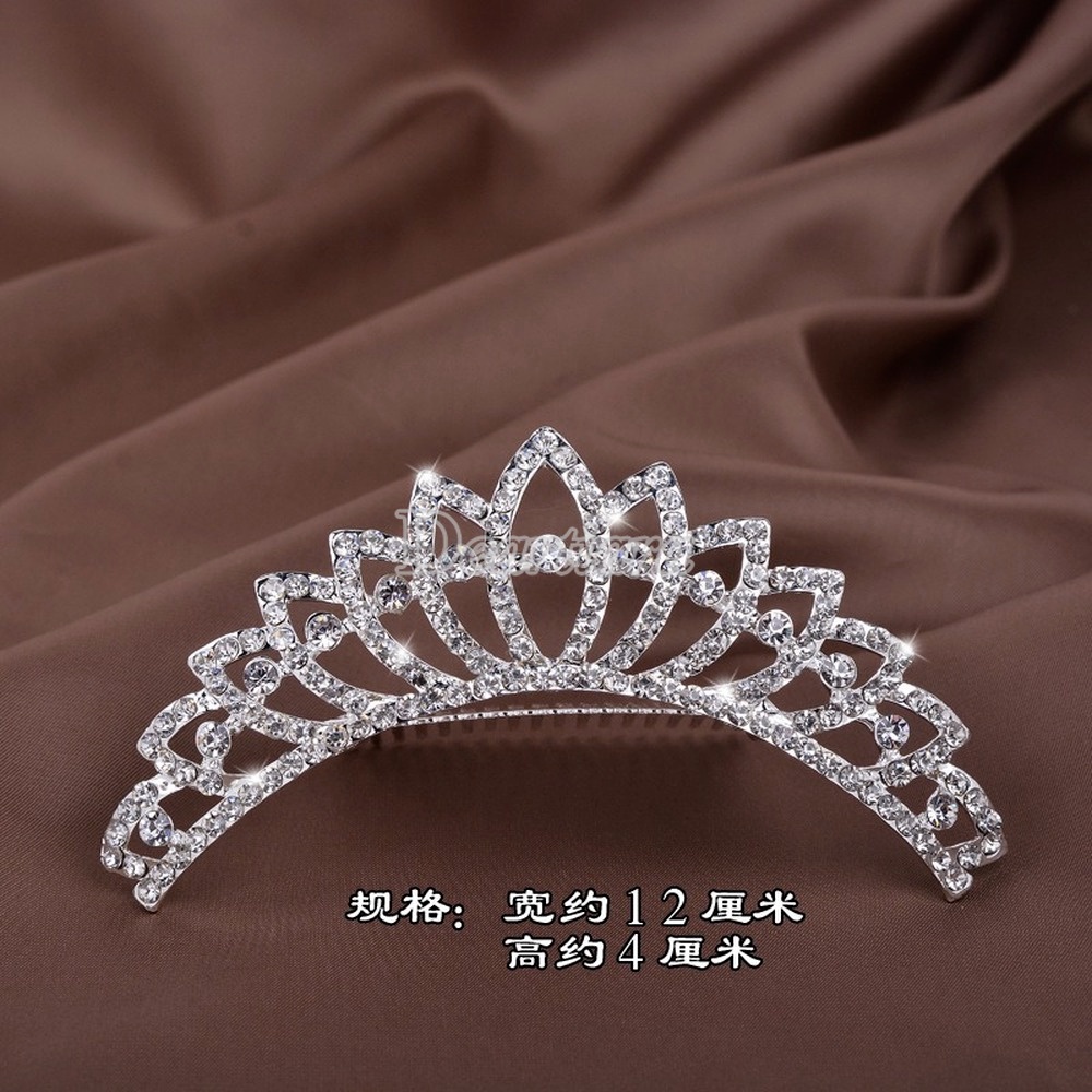 Korean Crown Accessories Rhinestone Crystal Children's Show Crown Hair Comb