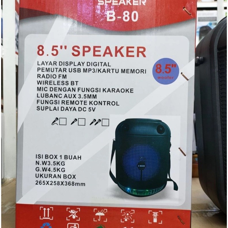 speaker bluetooth karaoke fleco B-80, speaker bulat desain baru,salon