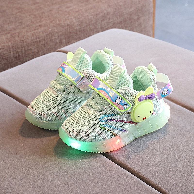 LED8-Sepatu Sport Anak Perempuan Casual Bayi Dengan Lampu LED