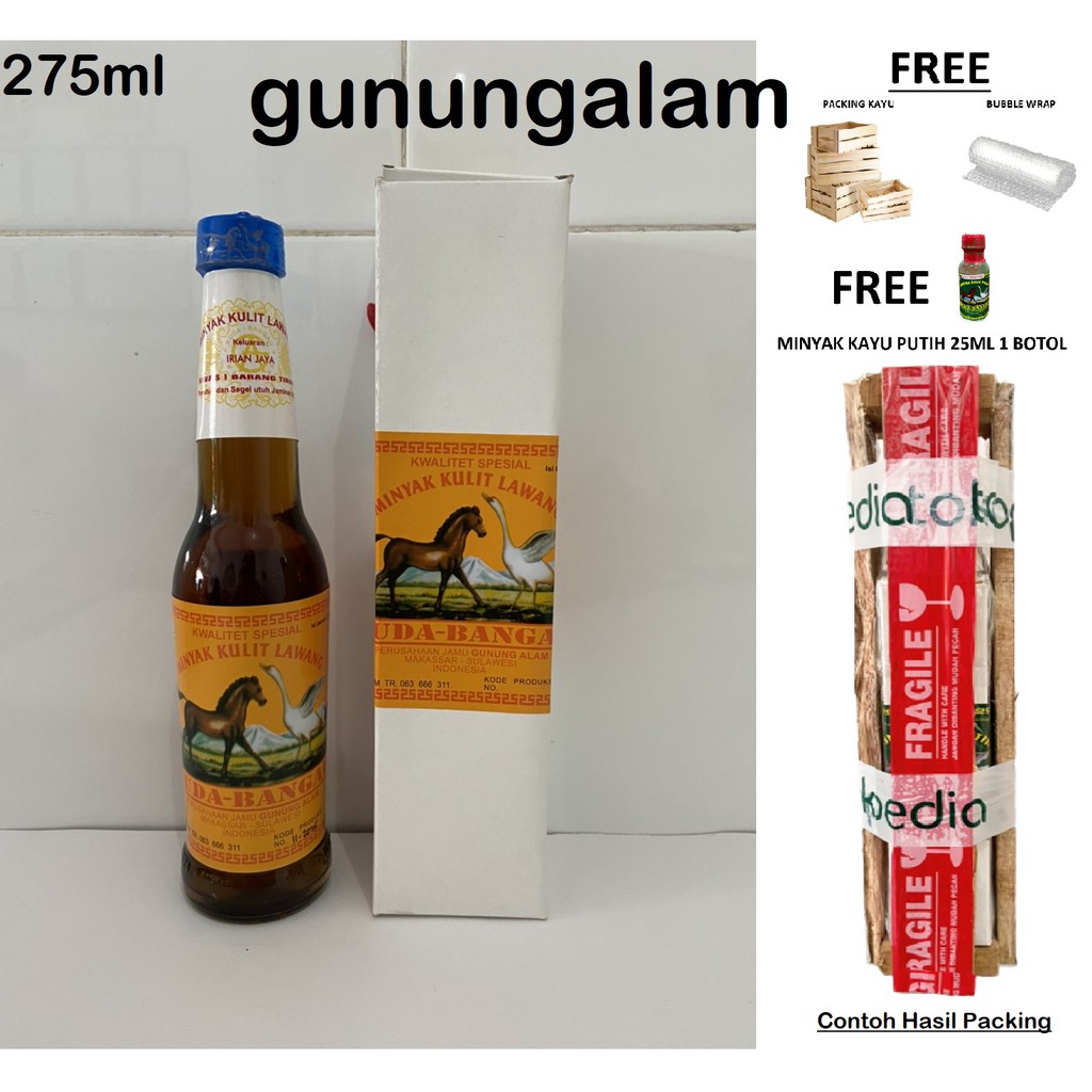 

Minyak Kulit Lawang 275 ml Kwalitet (Spesial) Cap Kuda Bangau