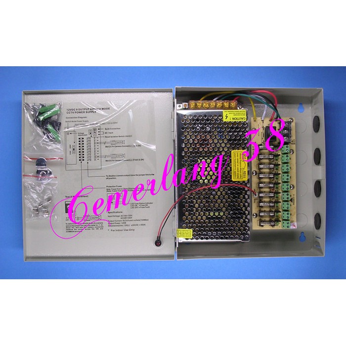 Power Supply Central CCTV 12V 10A BB 9 Ch / Box Panel CCTV 12 V 10 A 9 Chanel