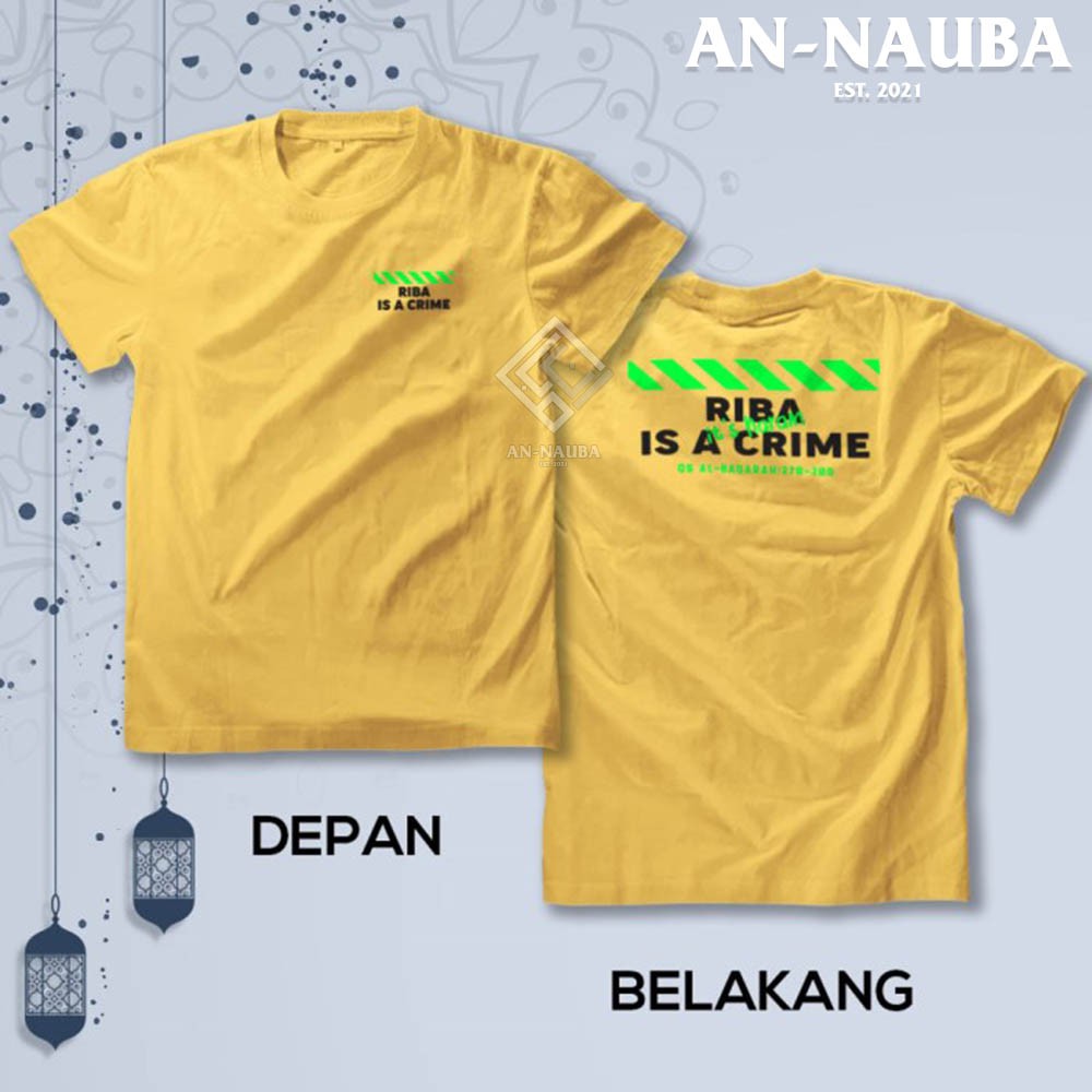 KAOS DAKWAH ISLAMI RIBA IT'S HARAM / Baju Distro Santri Islam / Tshirt Muslim Trendy [AN-6457]-7