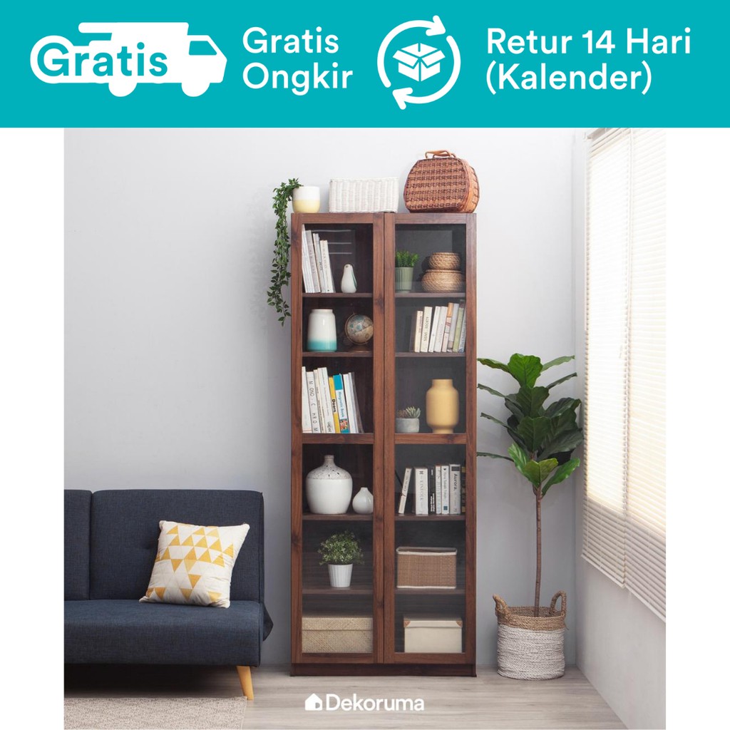 Dekoruma Kino Lemari Rak Buku Serbaguna Kayu 6 Susun Dekoruma Kino Lemari Rak Buku Serbaguna Kayu 6 Susun