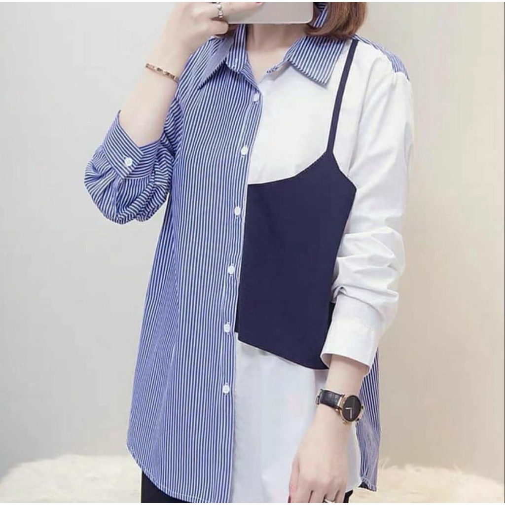 1KG MUAT 5PCS | LYON LONG SHIRT TOP KOREAN STYLE LOOK LIKE SELEBGRAM HITS OOTD FASHION GROSIR MURAH WANITA