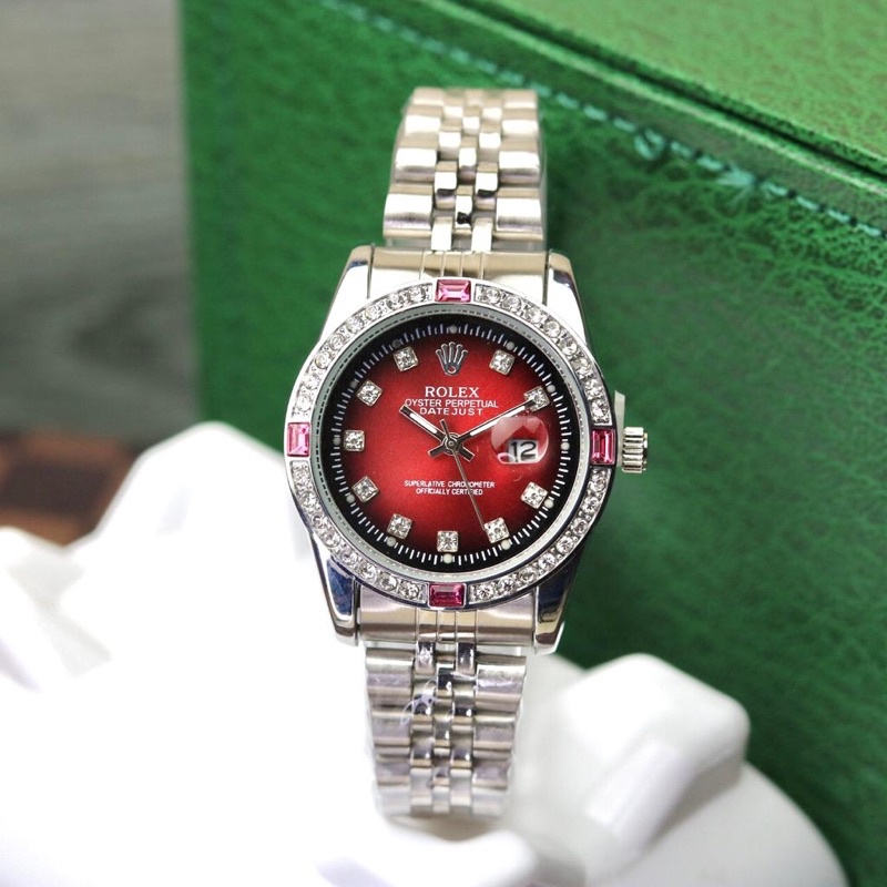 Jam Tangan Wanita Rolex P516 Rantai Combi Diamond Warna Tanggal Aktif Fullset Sesuai Gambar Free Box Rolex Buku Manual &amp; Baterai