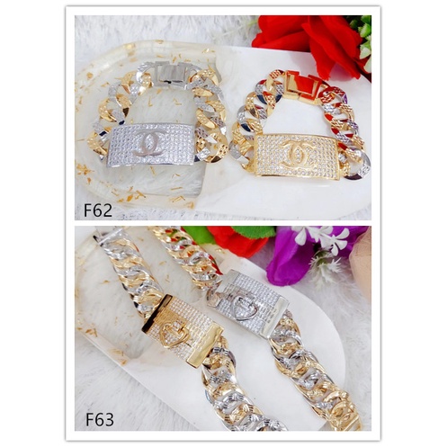 Gelang Xuping Permata Rantai Kombinasi Lapis Emas 18k F62.63