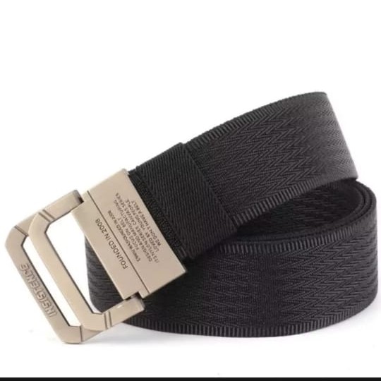 Buckle Style - Double Metal Buckle Canvas Belt - Ikat pinggang pria - Sabuk Pria