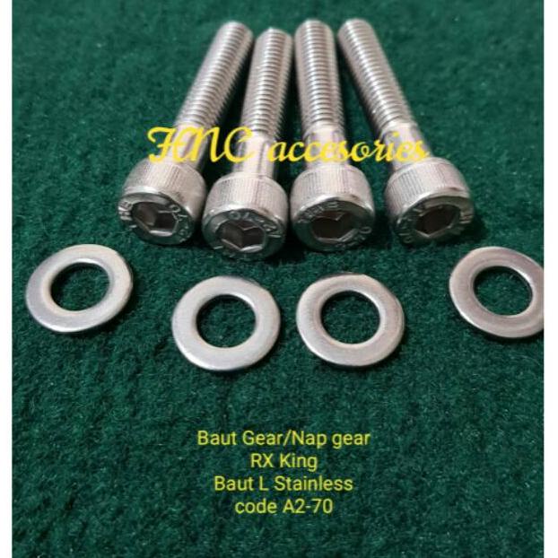 Baut L Stainless Set gear atau Nap Gear RX KING 1 Limited Edition