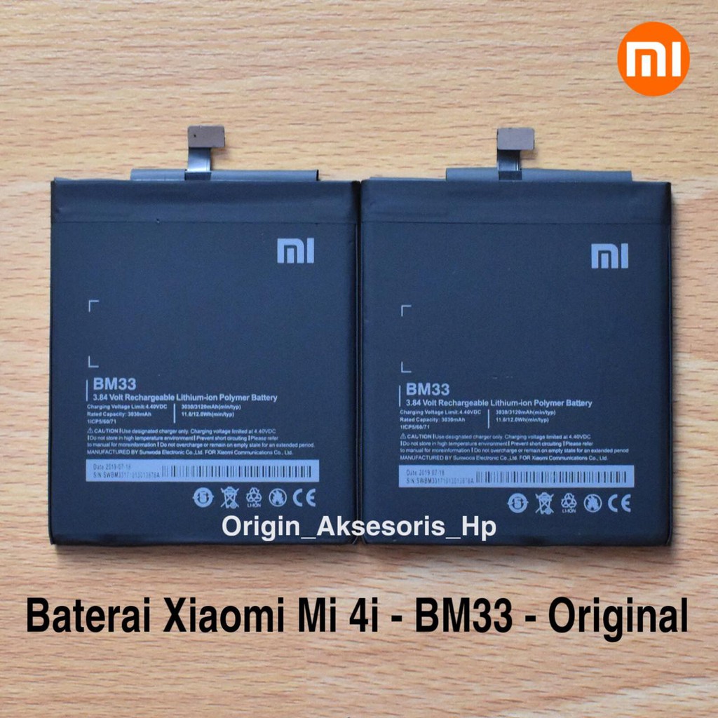 Baterai Xiaomi Mi 4i Mi4i BM33 Original Batre Hp Xiao Mi dc 88