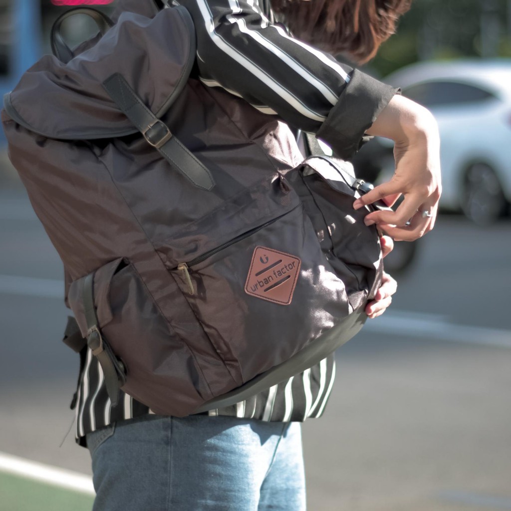 HOLIDAY BROWN |Urban Factor x FORIND| Tas Ransel Punggung Ori Bag Pria Wanita Backpack Baru Besar