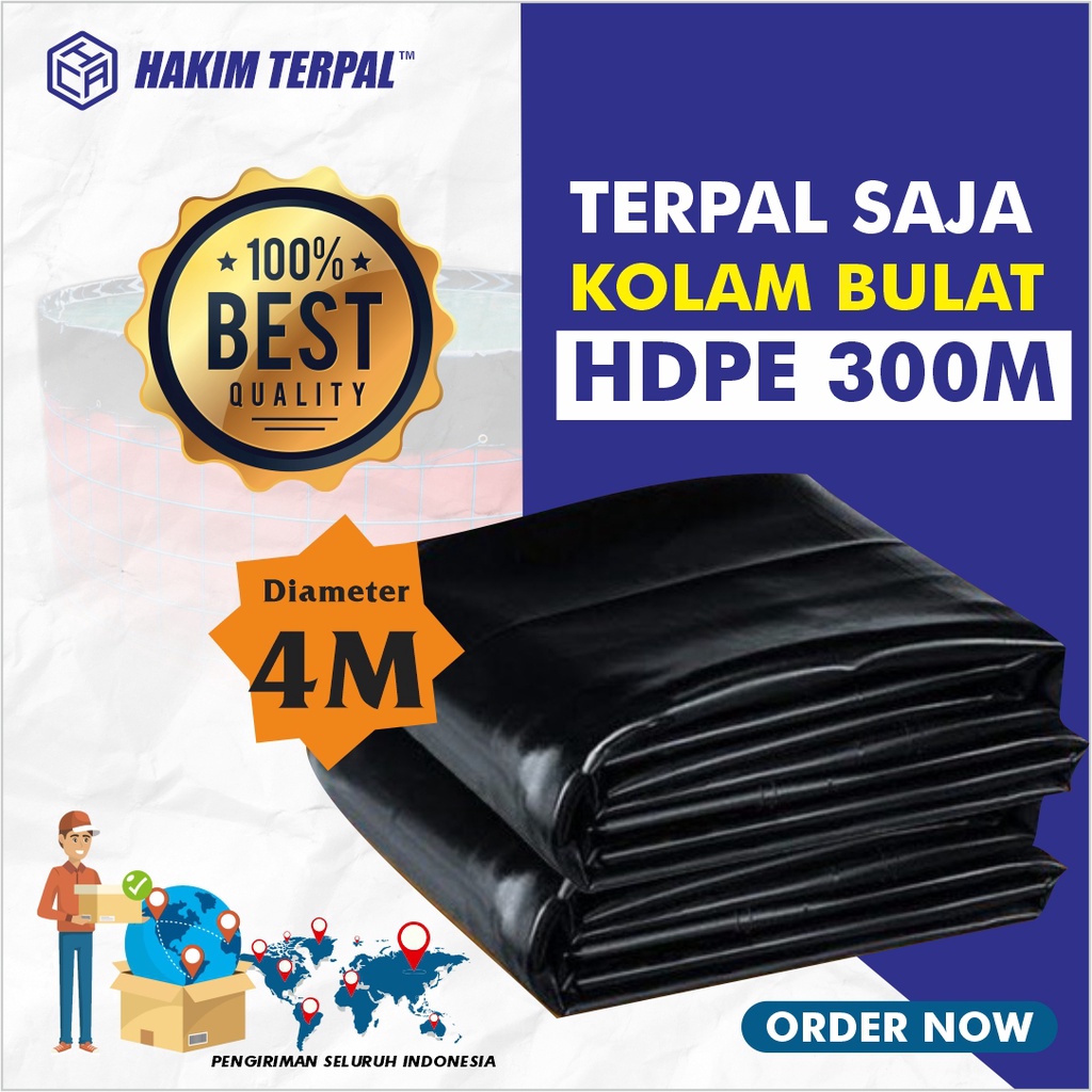 kolam bulat D4 HDPE 300 MICRON (TERPAL SAJA)