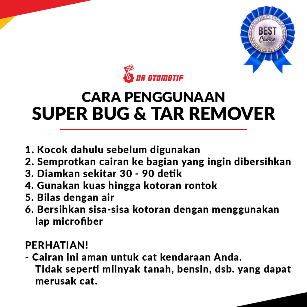 DR SUPER BUG &amp; TAR REMOVER Pembersih Noda Aspal/Bekas Serangga Terlaris