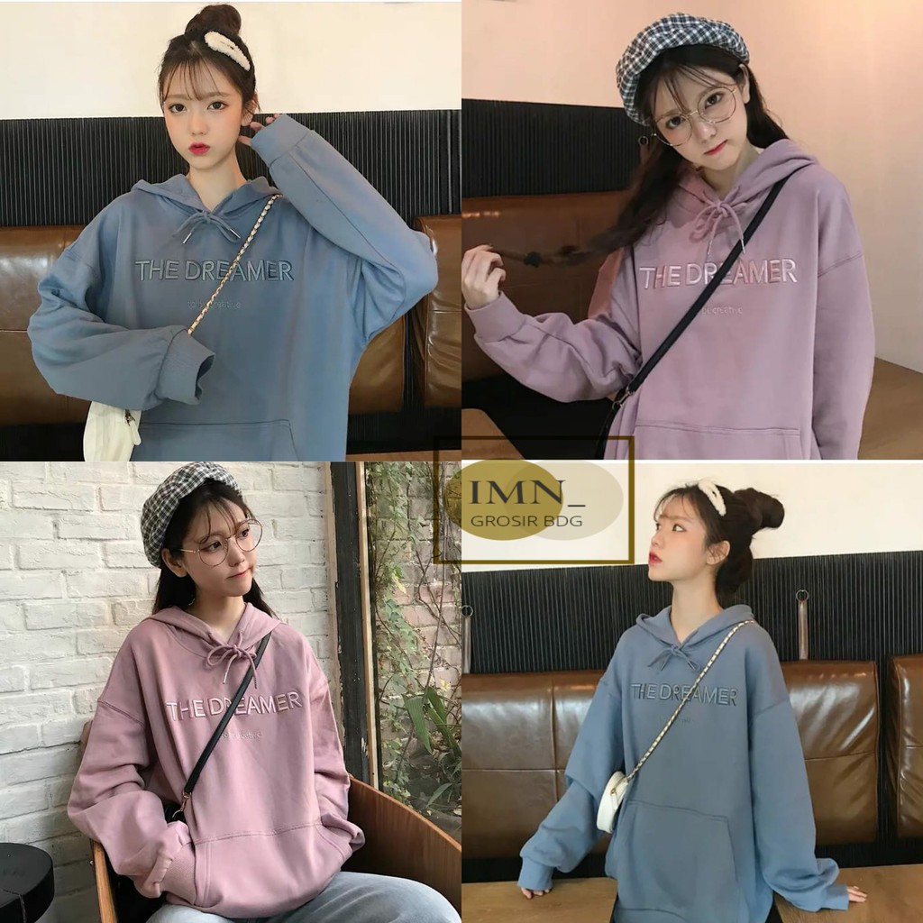 BORDIR ✔ Sweater hoodie wanita - The Dreamer overszie sweater - sweater wanita terbaru