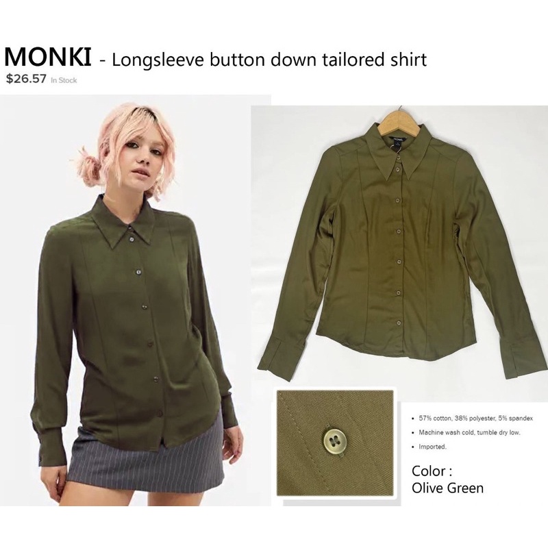 MNK cotton longsleeved button tailored shirt