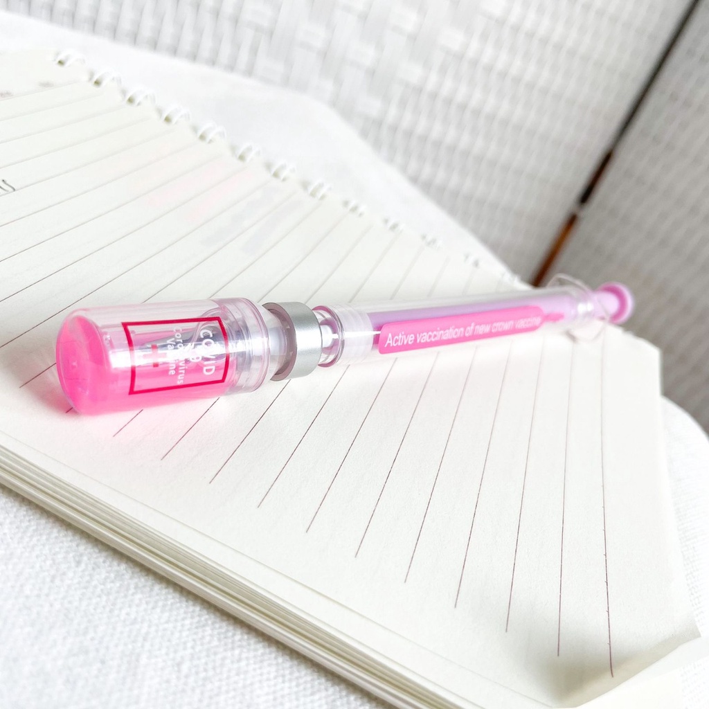 PULPEN VAKSIN SUNTIKAN MEDICINE SUPER UNIK & CUTE LIMITED EDITION ONLY PEN GEL TINTA HITAM MODEL SUNTIK VACCINE KUALITAS IMPORT TERBAIK-3