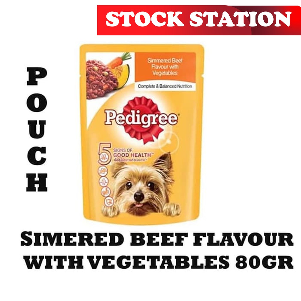 Pedigree Pouch Simmered Beef Veg 80gr