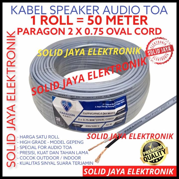 Kabel Speaker Toa 2X0.75 Nymhy Corong Paragon Spesialist Oval Gepeng