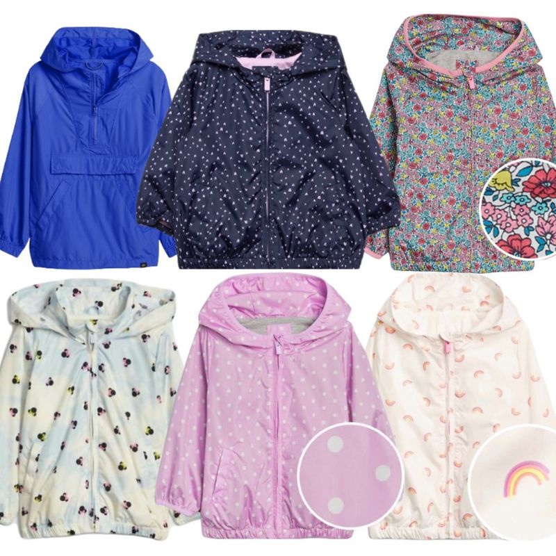 Gap Windbreaker Jacket Jaket Parasut Disney Minnie Mickey  Miki Mouse Anorak Anak Branded Jas hujan 