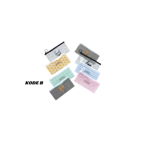FYGALERYJAKARTA HL0074 Tempat Pensil Transparan Pouch Motif Lucu Serbaguna-kode B