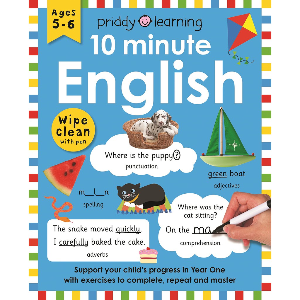 Wipe Clean Workbook Paperback 10 Minute English by Roger Priddy