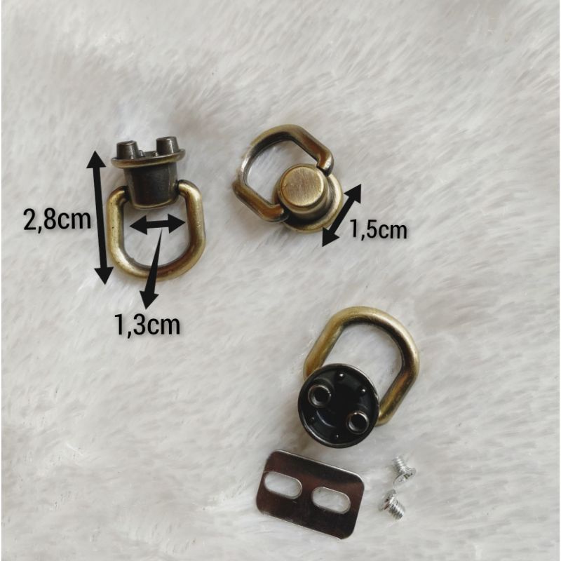 Ring D baut/ mur buat tas ( 2 pcs)