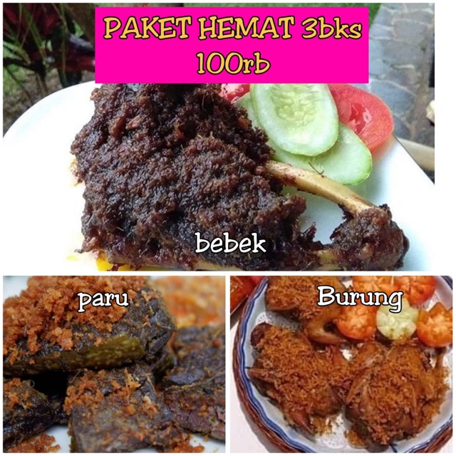 

Paket Hemat Bumbu Ireng - Bebek Madura - Paru Serundeng - Burung Serundeng - Dapur Istana