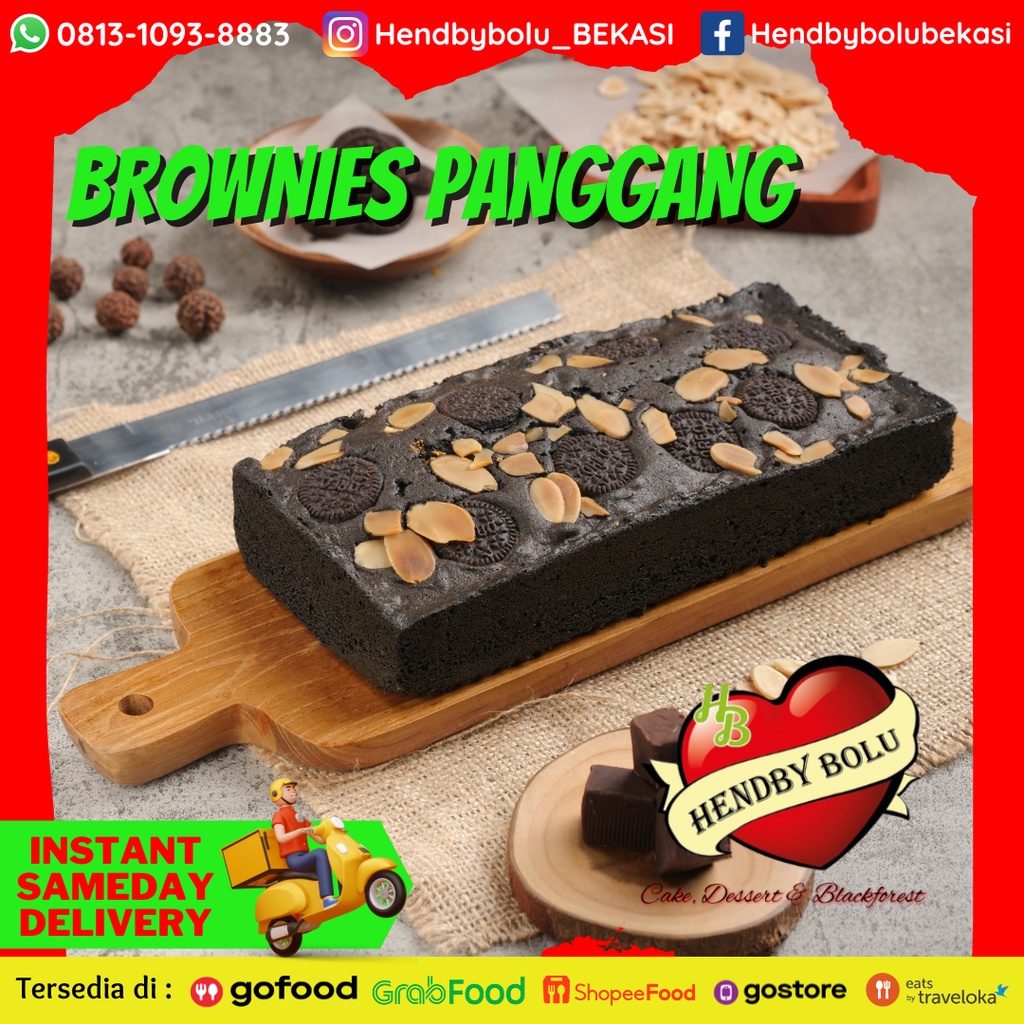 

brownies panggang ( topping keju / almond / oreo )