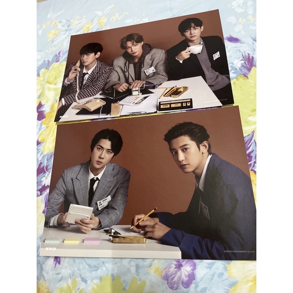 official a4 poster exo sg season greeting 2019 2021 sticker 19 21 chen suho xiumin sehun chanyeol ka