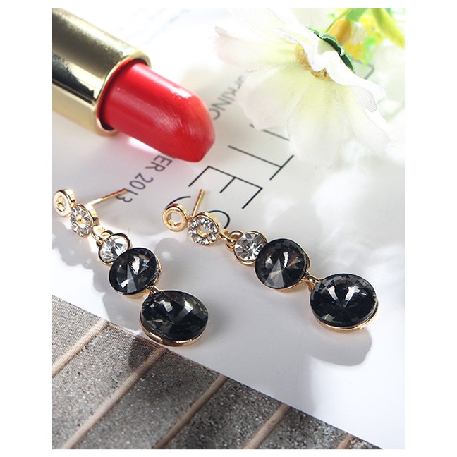 LRC Anting Tusuk Fashion Color Diamond Decorated F0442X