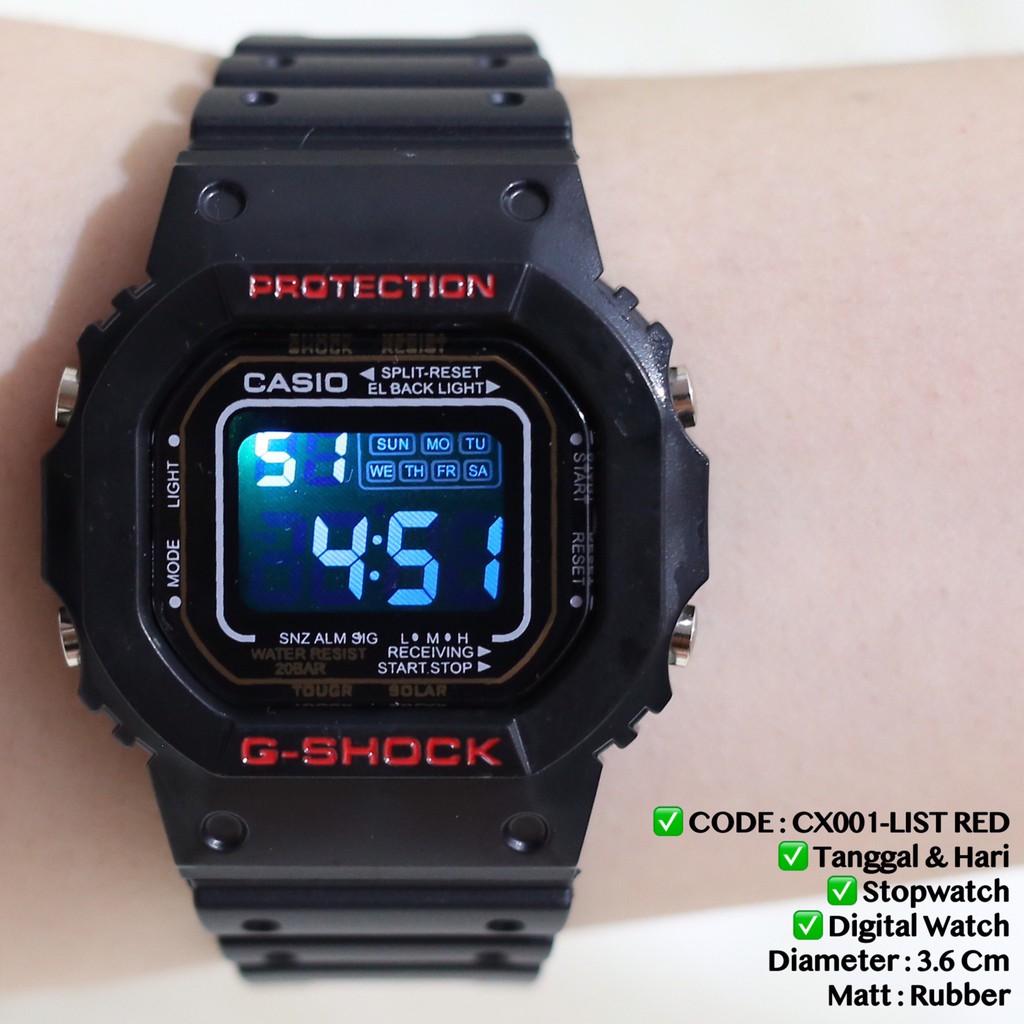 Jam tangan digital pria wanita CASIO GSHOCK GLS5600 segi anti air SPORT termurah CX032 CX060